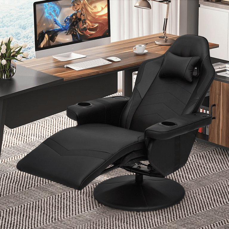 MoNiBloom Massage Gaming Chair with Speakers Video Game Chair Single Bedroom Sofa Recliner High-Back Comfy Gaming Couch with Footrest and Storage