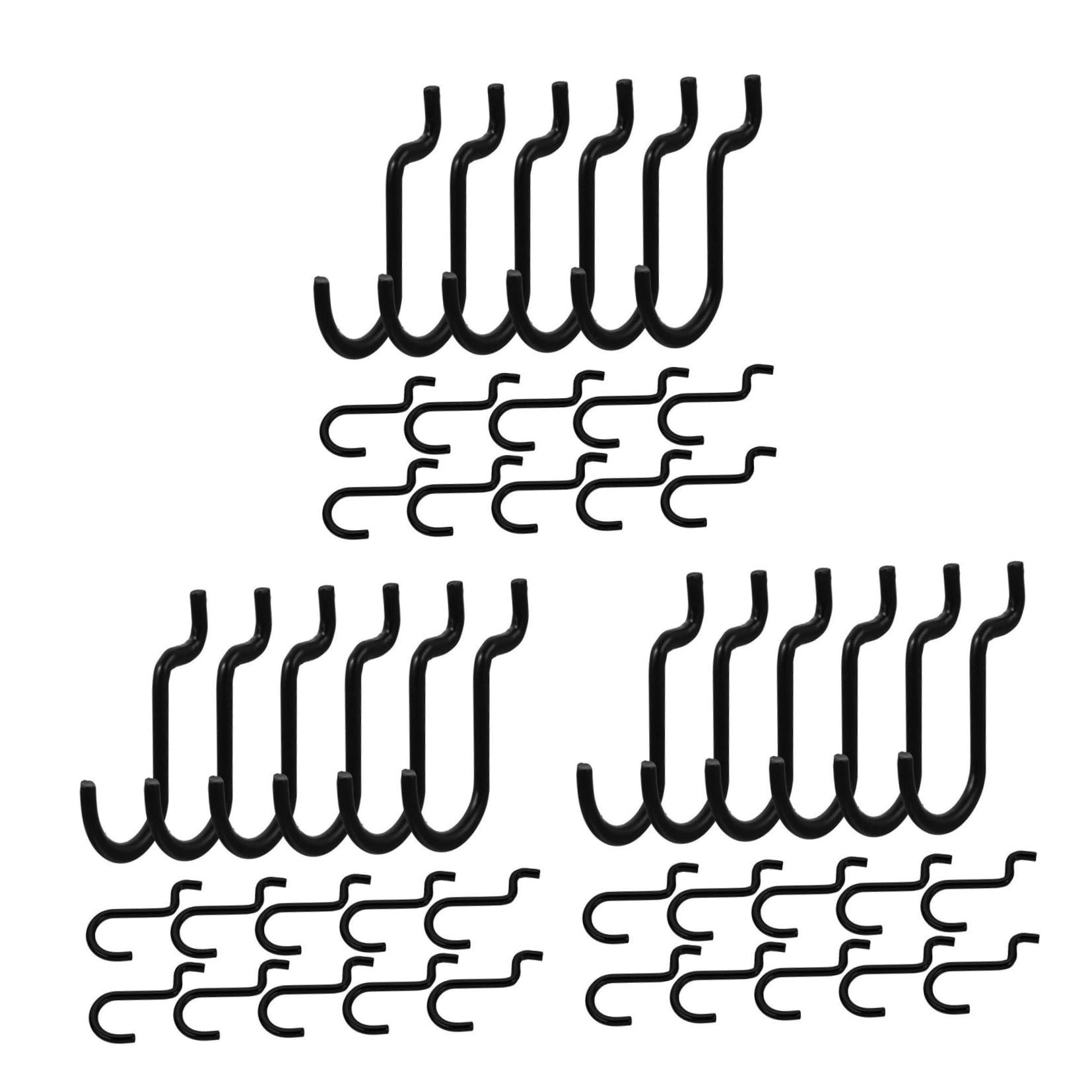 Hemoton 72 PCS  Pegboard Tool Hooks Heavy Duty J Hooks for Garage Pegboard Accessories Hanging Tools Utility Hooks for Store and Workshop