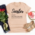 thumbnail image 2 of Virmaxy Seester Like Sister Only Cooler Womens Trendy Letter Printed Dressy Tops Round Neck Short Sleeve Loose Blouses Comfy Tunic Tops Summer Fashion Casual Baggy Basic Tee Khaki-B M, 2 of 4