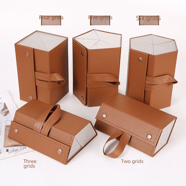 Caja de gafas con múltiples marcos, caja hecha a mano, caja de almacenamiento de regalo de joyería de gran capacidad, caja portátil para colgar