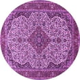thumbnail image 1 of Ahgly Company Indoor Round Medallion Purple Traditional Area Rugs, 7' Round, 1 of 4