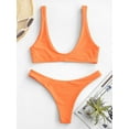 thumbnail image 3 of ZAFUL for Women High Cut Scoop Neck Bikini Set Orange M, 3 of 6