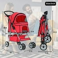 thumbnail image 3 of BestPet, Cat Carrier Stroller, 4 Wheels, Red, 3 of 7