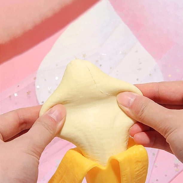Juguete Antiestrés Plátano De Goma TPR Suave Y Elástico - Regalo Divertido Para Niños Y Adultos