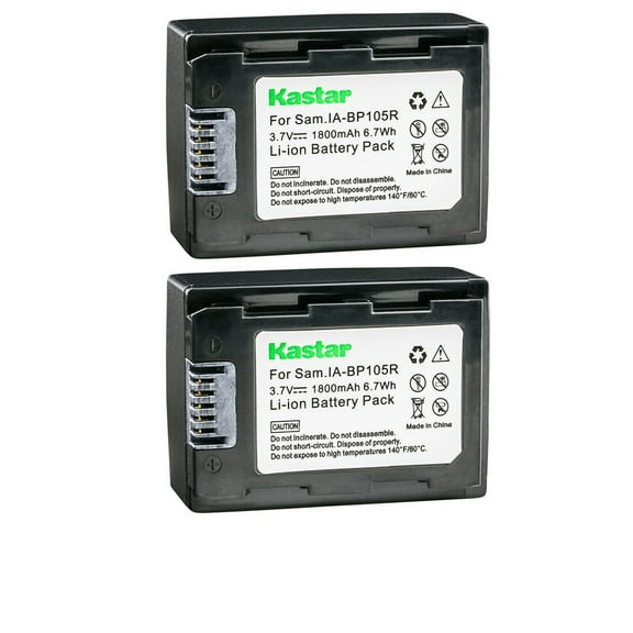 Kastar IA-BP105R Battery 2-Pack Replacement for Samsung HMX-H303UN, HMX-H304, HMX-H304BN, HMX-H304SN, HMX-H304RN, HMX-H304UN, HMX-H305, HMX-H305BN, HMX-H305SN, HMX-H305RN, HMX-H305UN Camera