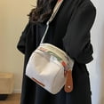 thumbnail image 3 of Stylish Women's Crossbody Bag Versatile Spring Summer Shoulder Shell Bag with Adjustable Straps Canvas Lightweight for Casual Daily Use, Beige, 3 of 5