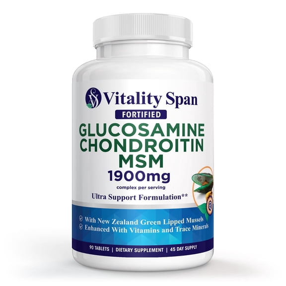 Glucosamine Chondroitin Joint Support Supplement – Cartilage, Mobility & Flexibility – 90 Veg Tablets, Made in USA