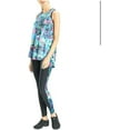 thumbnail image 3 of JOSIE Womens Blue Stretch Printed Sleeveless Crew Neck Active Wear Tank Top XS, 3 of 3