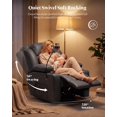 thumbnail image 3 of LAZZO Nursery Recliner Chair, Power 320° Swivel Chair with Cup Holder, Adjustable Armrest, Footrest, Gray, 3 of 8