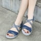 thumbnail image 2 of Bmisegm Women's Summer Fashion Open Toe Solid Color Adjustable Elastic Sports Sandals Breathable Non Slip Outdoor Beach Sandals Womens Sandals Summer Blue 9, 2 of 8