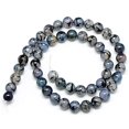 thumbnail image 2 of 10 Strands Steel Blue Round Natural Dragon Veins Agate Beads Strands for Jewelry Making Dyed DIY, 2 of 2