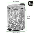 thumbnail image 3 of mDesign Round Metal 1.3 Gallon Step Trash Can, Lid, Removable Liner, Gray Marble, 3 of 7