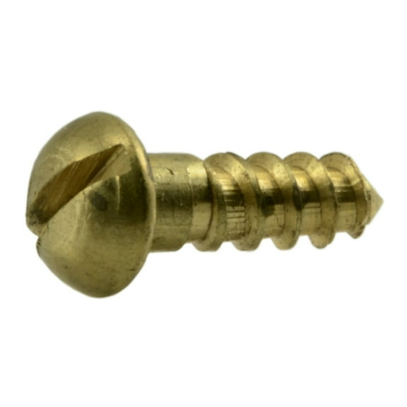 #4 x 3/8" Brass Slotted Round Head Wood Screws WSRB-066 (20 pcs.)