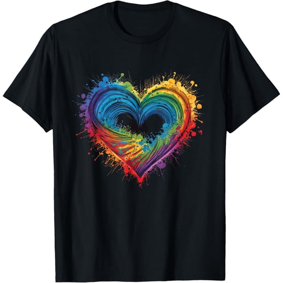 Kids Tie Dye Heart Valentines Day Graphic Girls Toddler Boys T-Shirt