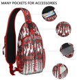 thumbnail image 2 of Sling Backpack,Red Christmas Pattern Crossbody Bag with Water Bottle Holder,Waterproof Sling Bag for Men/Women with Chest Phone Holder for Hiking,Travel, 2 of 6