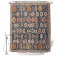 thumbnail image 2 of Blue Waterproof Fabric Shower Curtain, Ethnic Modern Geometric Abstract Art Waterproof Fabric Shower Curtain for Bathroom Curtains Bathtubs Hotel Washable Shower Curtains with 12 Hooks Small 36x72in, 2 of 8
