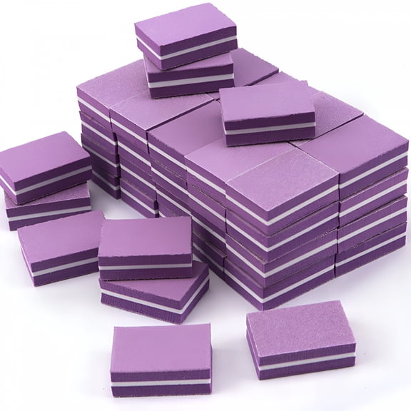 ACDANC Nail Buffer Mini Block File 180/100 Grit Sandwich Purple Washable Nail Art Tool for Nail Care