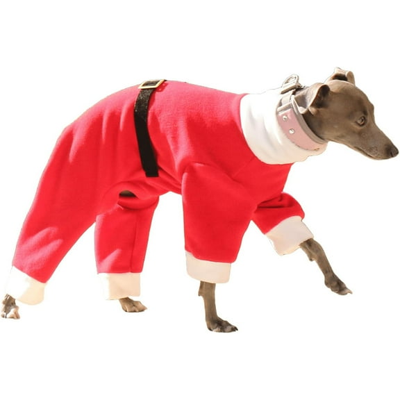 UOSIA Greyhound Coat Christmas Dog Onesie Clothes Winter Warm Fleece Turtleneck Whippet Jumpsuit