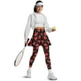 thumbnail image 5 of COEQINE Ruffle Pleated Tennis Skirted Legging for Women with Pockets Rose and Red Heart Print Elastic Yoga Skirts with Leggings High Waist Golf Pickleball Leggings, XS, 5 of 7
