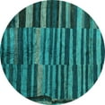 thumbnail image 1 of Ahgly Company Indoor Round Abstract Light Blue Modern Area Rugs, 3' Round, 1 of 4