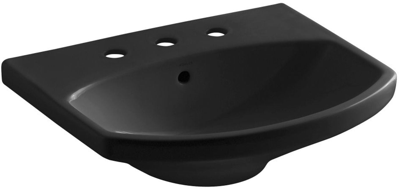 Kohler K23638 Cimarron 21" Pedestal Bathroom Sink Black