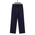 thumbnail image 2 of PIWHJQK Men Long Pants Loungewear Pants Men Solid Embroidered Pocket Pants with Drawstring Elastic Waist Men Casual Pants, 2 of 6