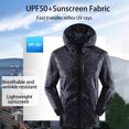 thumbnail image 4 of Nmnitkp Men's UPF 50+ Light Jacket Full Zip Sun Protection Hoodie Ultrathin and Breathable Mens Sun Protection Shirts Long Sleeve Sun Shirts for Men Hiking Fishing Zip Pockets(PLUE SIZE), 4 of 4