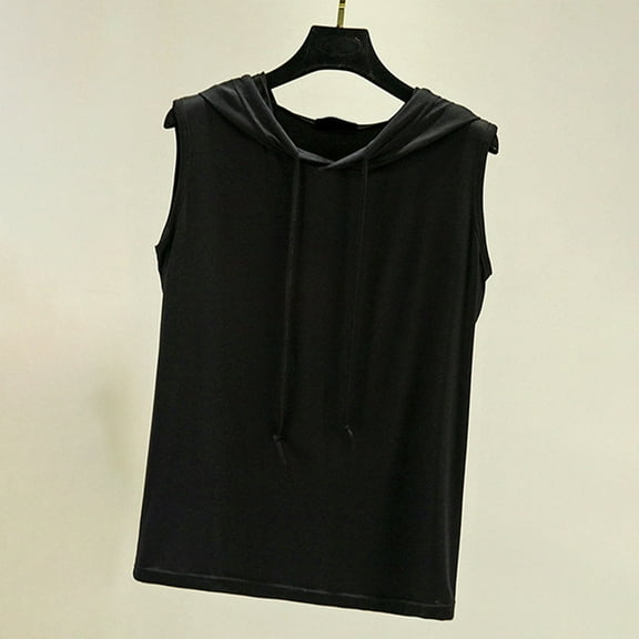 WCJM Essentials Women's Short-Sleeve Crewneck Solid T-Shirt Women's Short Sleeve T-Shirt Women's Summer Sleeveless Hooded Tank Top T Shirt for Athletic Relaxed Breathable