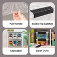 thumbnail image 3 of IRIS 6 Quart Plastic Storage Bins Stackable with Latching Lids, BPA-Free, See-Through, Clear/Black, 3-Pack, 3 of 6