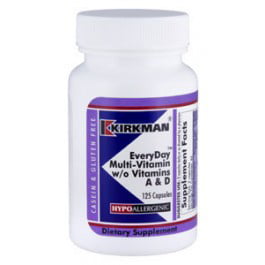 EveryDay ™ Multi-vitamine w / o vitamines A et D Capsules - Hypo 125 ct