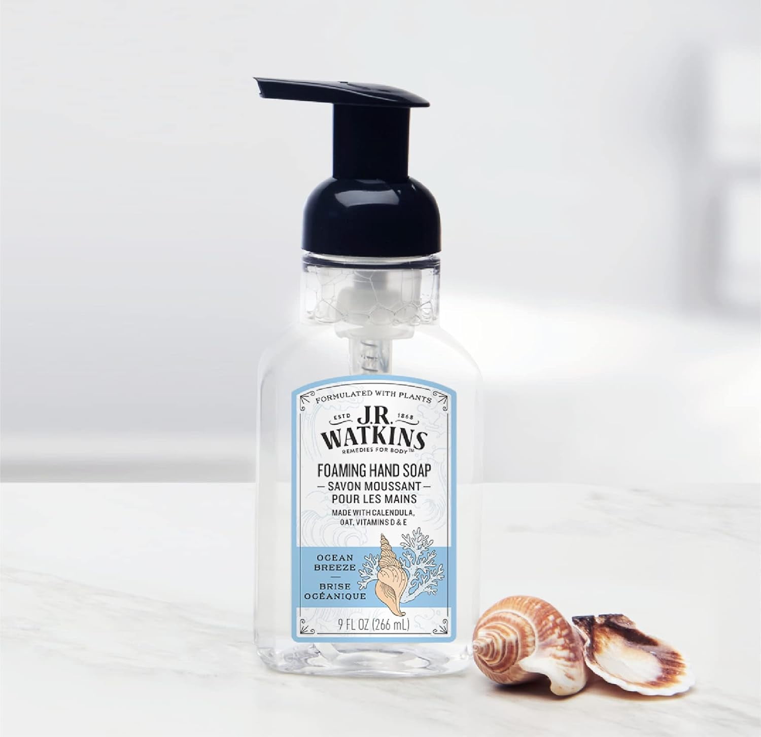 (3 pack) J.R. Watkins Foaming Hand Soap, Ocean Breeze, Fresh Scent, 9 fl oz