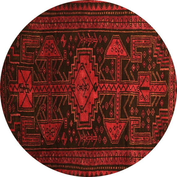 Ahgly Company Indoor Round Persian Orange Traditional Area Rugs, 5' Round
