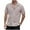 Khaki, variant on WREESH Men's Beach Fashion Short Sleeve Button Down Shirt with Cuban Neck and Striped Pattern Black