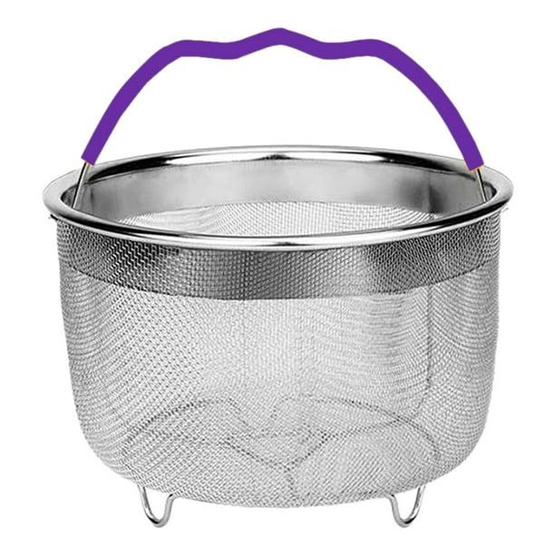 Cesto para cocinar al vapor Ba Sket de malla, colador e inserto de acero inoxidable para ollas Instant Pot de 6 cuartos de galón, con asa