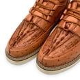 thumbnail image 3 of The Western Shops Mens Embossed Crocodile Ostrich Print Leather Lace Up Shoe, 3 of 6