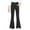 Black, variant on Girls High Waist Flared Yoga Pants Solid Color Bootcut Leggings Stretch Fabric Athletic Dance Workout Trousers Comfortable Wide Leg Bottoms for Teen Kids Black 6 Years-7 Years