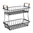 thumbnail image 1 of Cesta de fruta de metal, soporte para frutas, contenedor ahorrador de espacio, almacenamiento de verduras Negro, 1 of 9
