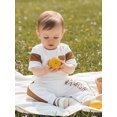 thumbnail image 3 of BemeyourBBs Newborn Baby Boys Spring Summer Fall Clothes Infant Baby Boy Mama's Boy Outfits Waffle Patchwork Bear Embroidered Short Sleeve Rompers Long Pants 2Pcs Clothes Set, 3 of 9