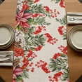thumbnail image 5 of Table Runners 72 Inches Long Dress Scarves, Cardinal Bird Farmhouse Kitchen Table Runner, Coffee Tablerunners, Pine Cones Poinsettia Berry Floral Beige 16x72 Inch, 5 of 9