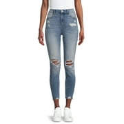 No Boundaries Juniors Destructed Curvy Slim Jeans