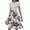 White, variant on Belted Floral Dress Women's Casual Fashion Short Sleeve Round Neck Elegant Summer Sundress with Pockets,Army Green L