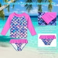 thumbnail image 2 of Little Girls 2-Piece Swimsuit Set Long Sleeve Rash Guard Bathing Suit with UPF 50+ Sun Protection 2-8T, 2 of 5