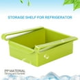 thumbnail image 3 of 1 Refrigerator Storage Box Green Slide Kitchen Fridge Freezer Space Saver Organizer Storage Rack Shelf Holder Gn, 3 of 8