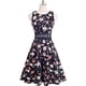 thumbnail image 2 of Vestido de cóctel elegante vintage con cuello redondo y bordado floral hasta la rodilla para mujer UKA079, 2 of 4