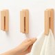 thumbnail image 5 of GOOHOCHY Toallero de madera maciza con gancho para puerta trasera, colgador de pared sin perforaciones para baño, 5 of 8