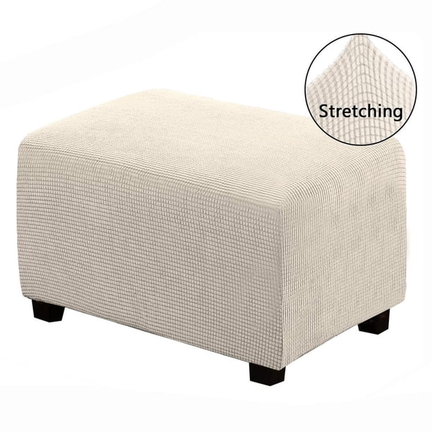 Funda de Reposapiés de Asiento Otomanas Taburete de Almacenamiento Silla Pequeña Accesorios Suaves , Beige XL, 83 hasta 116cm 18Beige XL Macarena Funda de puf otomana