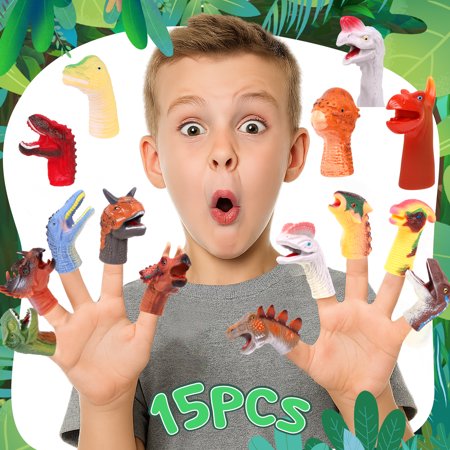 Dinosaur Finger Puppets for Kids Hand Animal Figure Toys Bath Finger Puppets Toys for Kids Girls Boys Birthday Party Supplies Favors Decorations