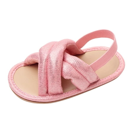 

Quealent Beach Sandals Casual Girls Dress Shoes Infant Baby Girls Boys Sandals Open Toe Summer PU leather Soft Sole Rubber Sandals Non-Slip Lightweight Shoes Cross Sandals for Little Kids Red 6