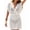 7039 - White, variant on Women Crochet Swim Cover Up Short Sleeve V Neck Drawstring Beach Dress Summer Swimwear Coverups 7039 - Beige One size