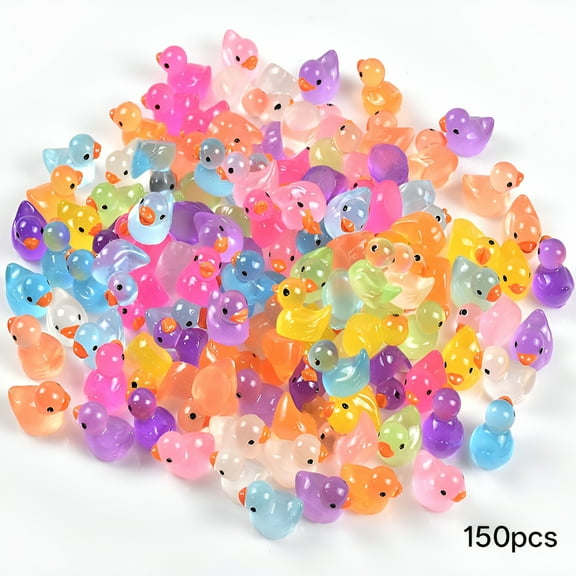 XIBUFE 2026 New 150 Pcs Little Ducks Glow in the Dark Ducks Resin Ducks Mini Ducks Small Ducks Tiny Ducks Desktop Decorations